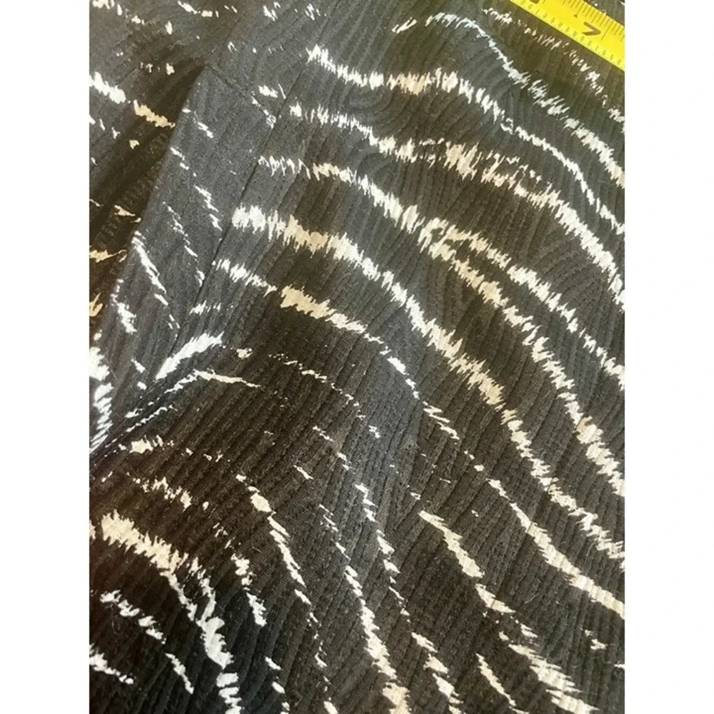 Anne Klein New York Silk Wool Blazer Black White Zebra Print Jacket 12P
